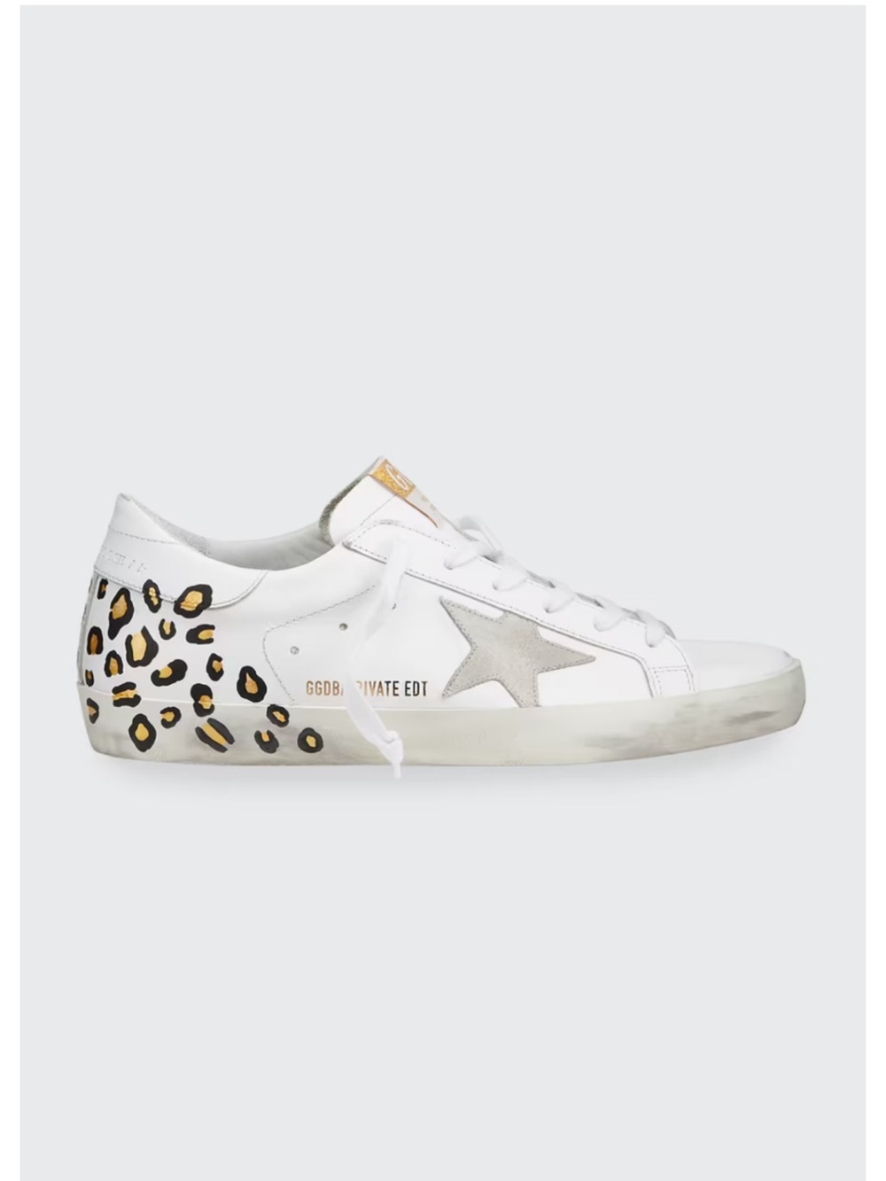 Golden Goose superstar  hand painted leopard detail size 41